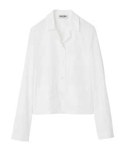 Miu Miu Poplin Shirt In White