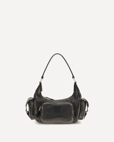 Miu Miu Pocket Shoulder Bag In Gray
