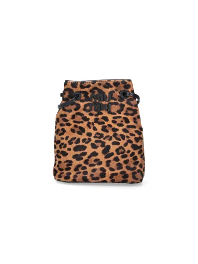 Miu Miu Pocuh Logo In Brown