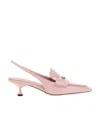 Miu Miu Slingback Patent Leather Penny Loafers In Snow Pink