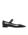 Miu Miu Pointed Flat Shoes In Black