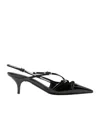 Miu Miu Patent Leather Slingbacks With Buckles Shoes In Black