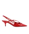 Miu Miu Miumiu Women Patent Leather Slingbacks With Buckles In Orange