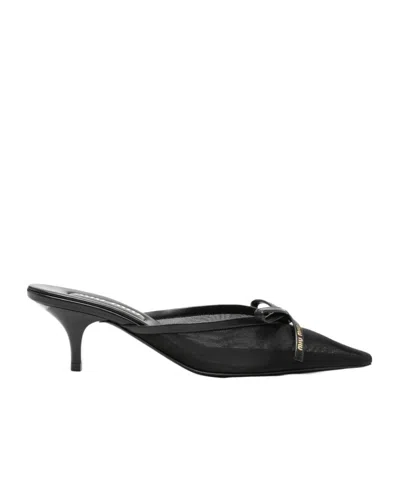 Miu Miu Pointed-toe High-heeled Sandals In Black