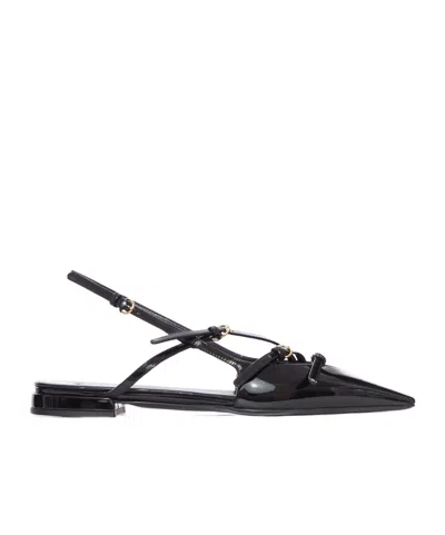 Miu Miu Pointed Toe Flat Sandals In Black