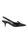 Miu Miu Chic Leather Kitten Heel Pumps With Buckle In Black