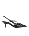 Miu Miu Buckle-embellished Slingback Pumps In Black