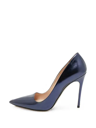 Pre-owned Miu Miu Pointed-toe Heeled Pumps In Blue