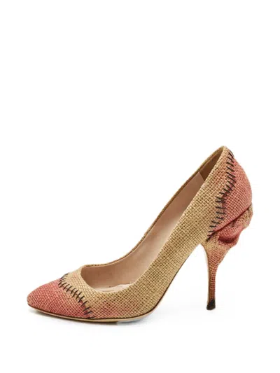 Pre-owned Miu Miu Pointed-toe Heeled Pumps In Neutral