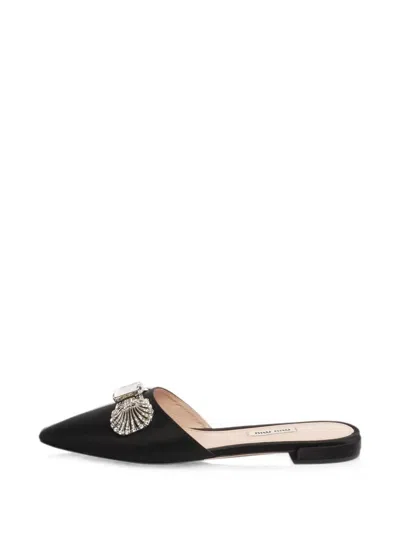 Pre-owned Miu Miu Pointed-toe Mules In Black