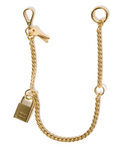 Miu Miu Polished Keychain Trick In ゴールドトーン