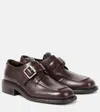Miu Miu Leather Brogue Shoes In Brown