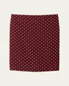 Miu Miu Polka Dot Crepe De Chine Skirt In F0fdd Amaranto Avorio