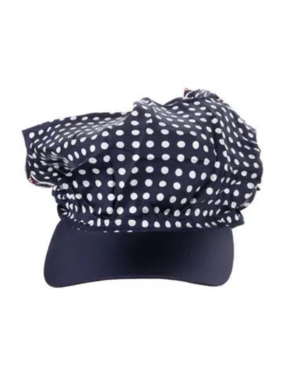 Pre-owned Miu Miu Polka Dot Hat In Blue