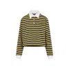 Miu Miu Contrast Collar Striped Cotton Polo