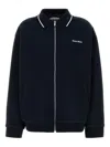Miu Miu Piquet Jacket With Ribbed Cuffs And Hem In Blue