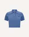 Miu Miu Polo Shirt Woman Periwinkle In Blue