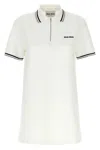 Miu Miu Cotton Pique Short-sleeve Polo Mini Dress In White