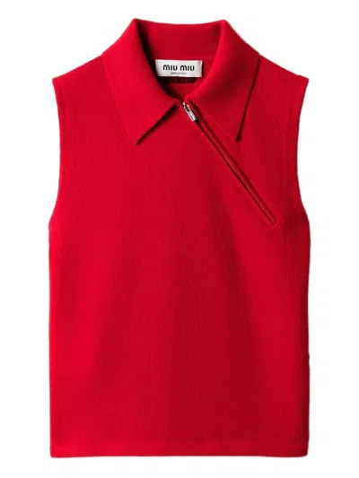 Miu Miu Polo Cashmere F.12 In White