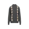 Miu Miu Long-sleeved Knitted Polo Jumper In Grey