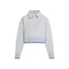 Miu Miu Cotton Fleece And Poplin Sweatshirt In Grey
