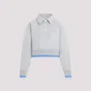 Miu Miu Cotton Fleece And Poplin Sweatshirt In Grigio