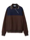 Miu Miu Oversized Two-tone Knit Sweater In Brown
