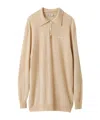 Miu Miu Cashmere Knit Polo Shirt In Nude