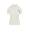 Miu Miu Openwork Polo T-shirt In Neutral