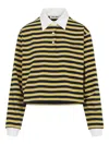 Miu Miu Striped Polo T-shirt In Blue