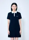 Miu Miu Polo Shirt Dress With Pleated Hem In Blue