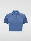 Miu Miu Polo Shirt Woman Periwinkle In Blue
