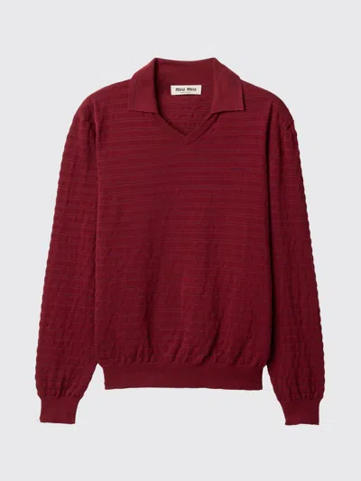 Miu Miu Polo Shirt Woman In Red