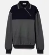 Miu Miu Womens Antracite Blu Asymmetric Jersey Polo Jacket Xs In Gray