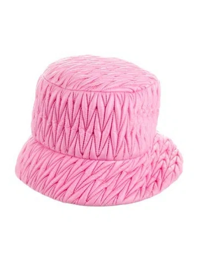 Pre-owned Miu Miu Polyamide Bucket Hat In Pink