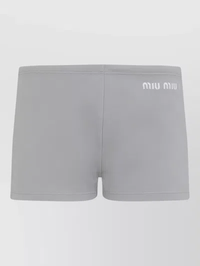 Miu Miu Polyamide Tech Fabric Low Rise Shorts In Multi
