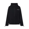 Miu Miu Long-sleeved Hooded Sweatshirt In Black