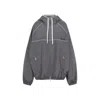 Miu Miu Recycled Polyester Hooded Jacket In Gray