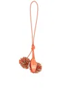 Miu Miu Pom Pom Bag Charm In Arancio & Soia