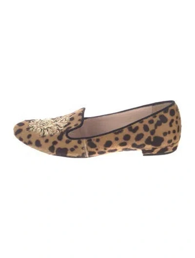 Pre-owned Miu Miu Ponyhair Animal Print Loafers