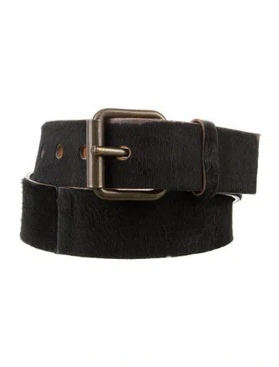 Pre-owned Miu Miu Ponyhair Belt In Black