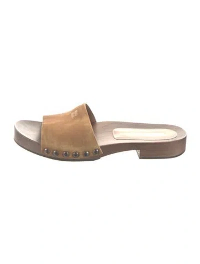 Pre-owned Miu Miu Ponyhair Slides In Neutral