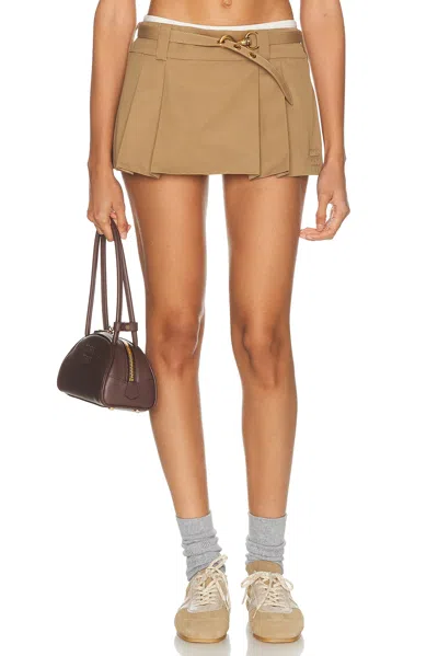 Miu Miu Popeline Skirt In Brown