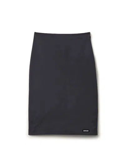 Miu Miu Popeline Stretch Skirt In Black