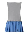 Miu Miu Poplin And Jersey Miniskirt In Multi