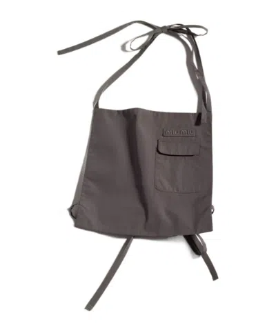 Miu Miu Poplin Apron Top In Black