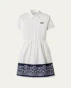 Miu Miu Bandana-print Poplin Midi Dress - Women's - Linen/flax/cotton In White