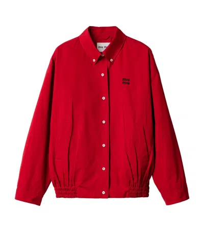 Miu Miu Women's Cotton Jacket In Red