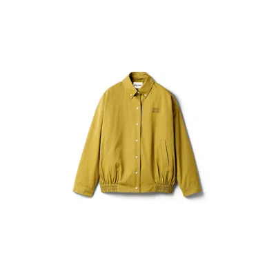 Miu Miu Poplin Blouson Jacket In Green
