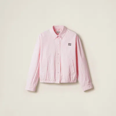 Miu Miu Poplin Blouson Jacket In Pink